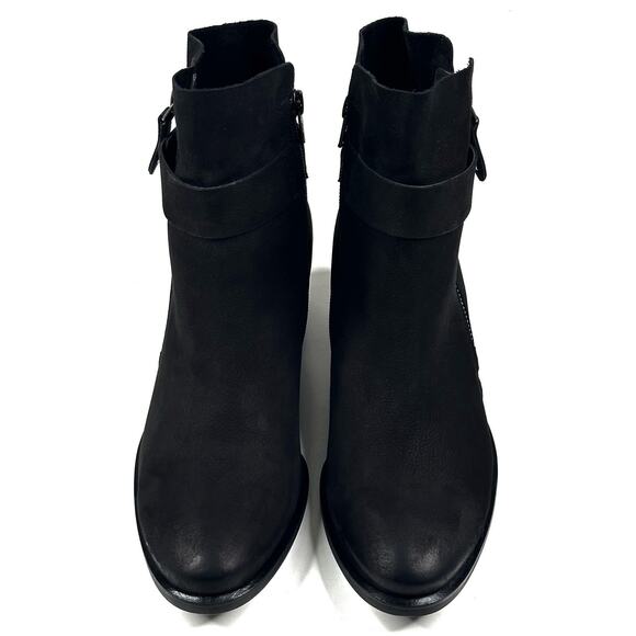 Paul Green Dallas Black Nubuck Bootie Distressed US8/UK5.5 Dual Zipper New $450 - Picture 3 of 14